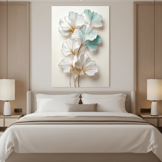 Feuilles de Ginkgo Tableau en Verre Trempé