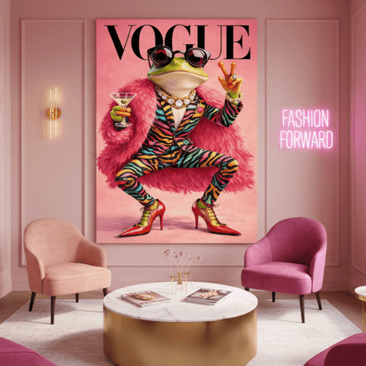 Fashion Frog Tableau en Verre Trempé