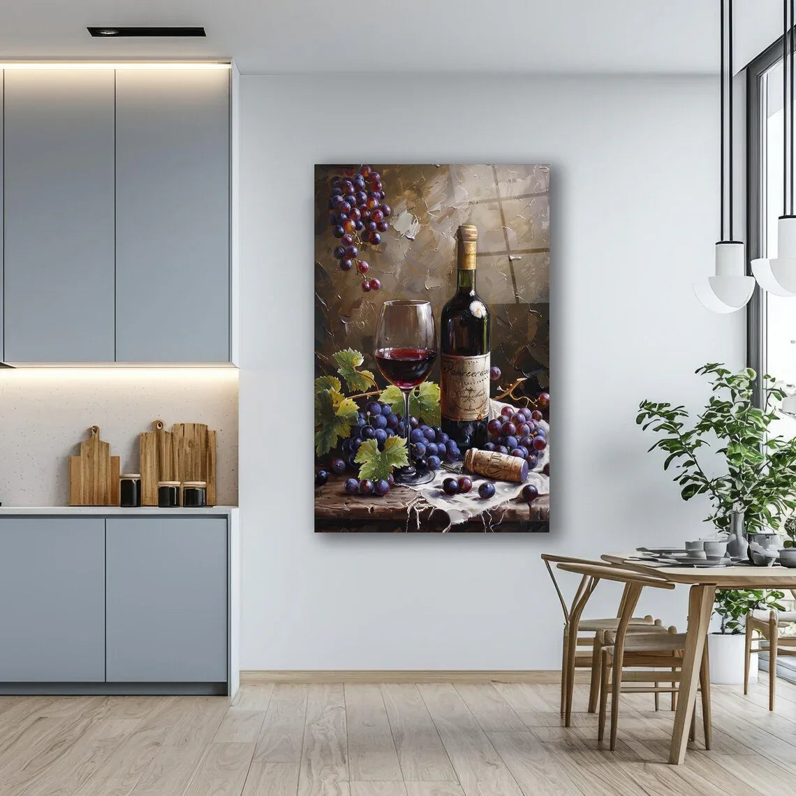 Red Wine Glass Wall Art - LUXARTDECO