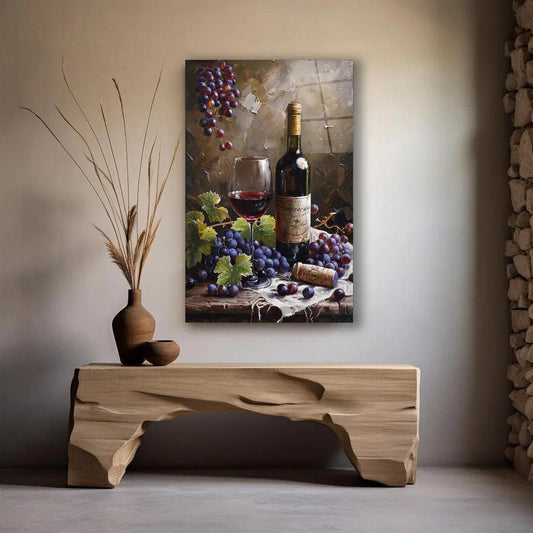 Red Wine Glass Wall Art - LUXARTDECO