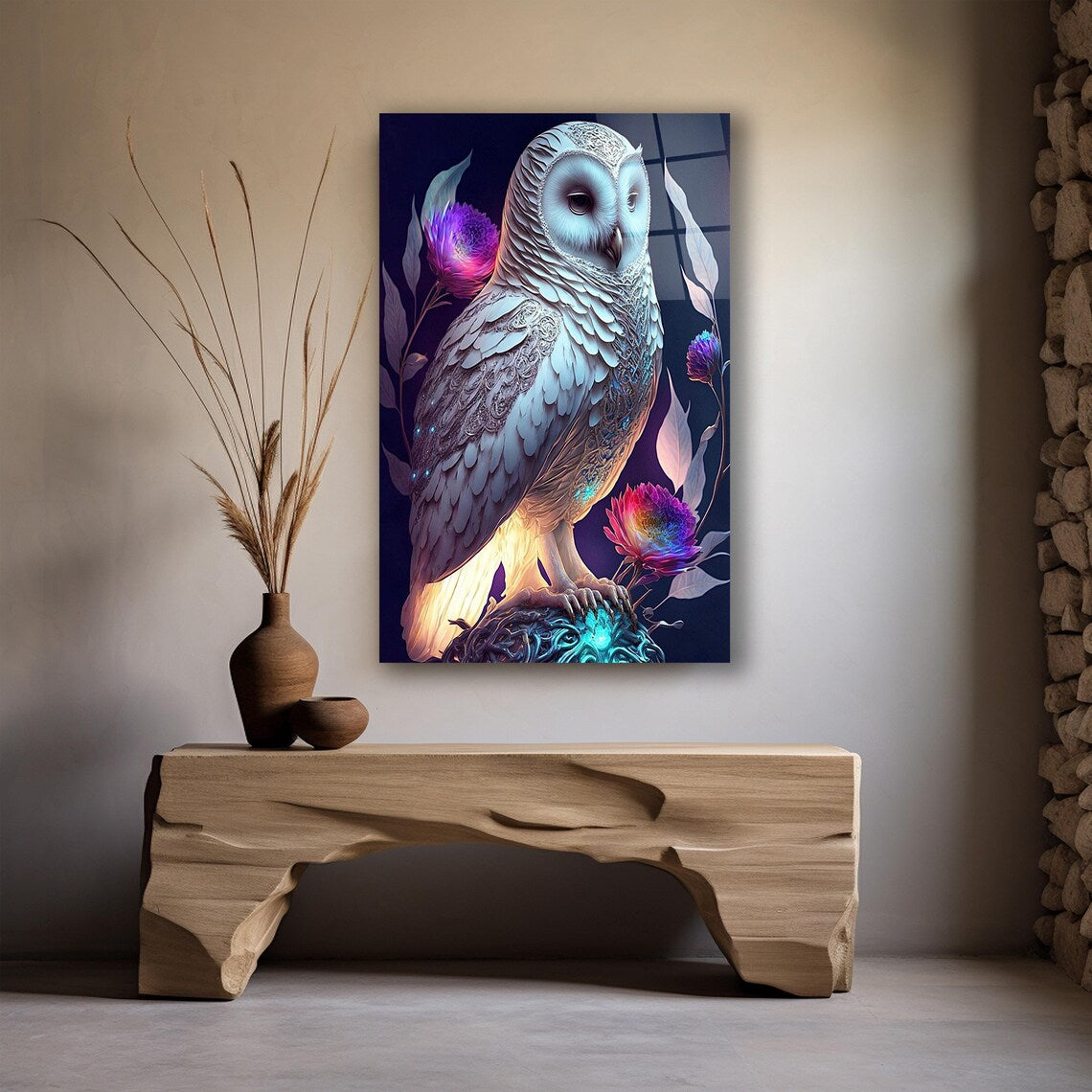 Owl Glass Wall Art