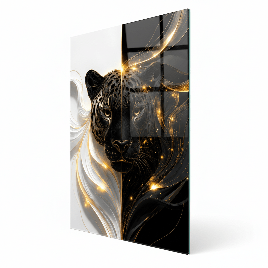 Pantera Maestosa Quadro in Vetro Temperato