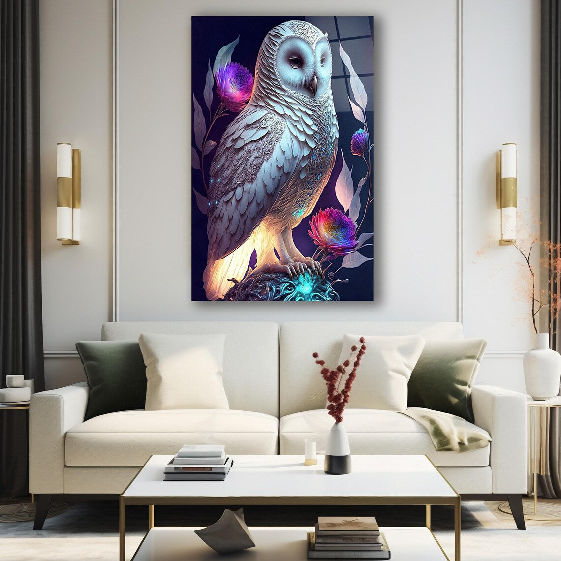 Owl Glass Wall Art