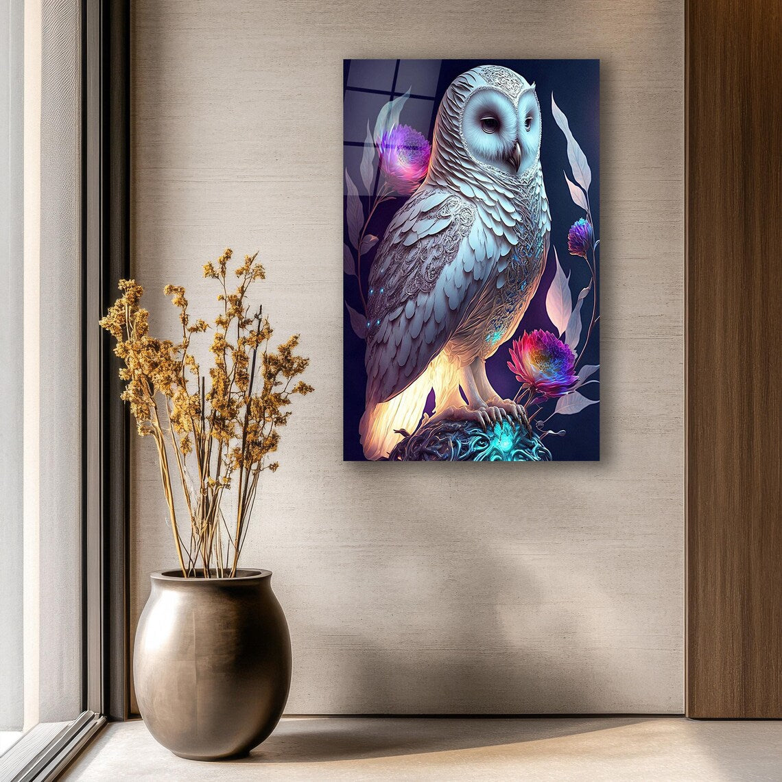 Owl Glass Wall Art