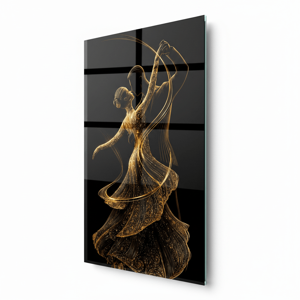 Coppia di Ballerini Quadro in Vetro Temperato