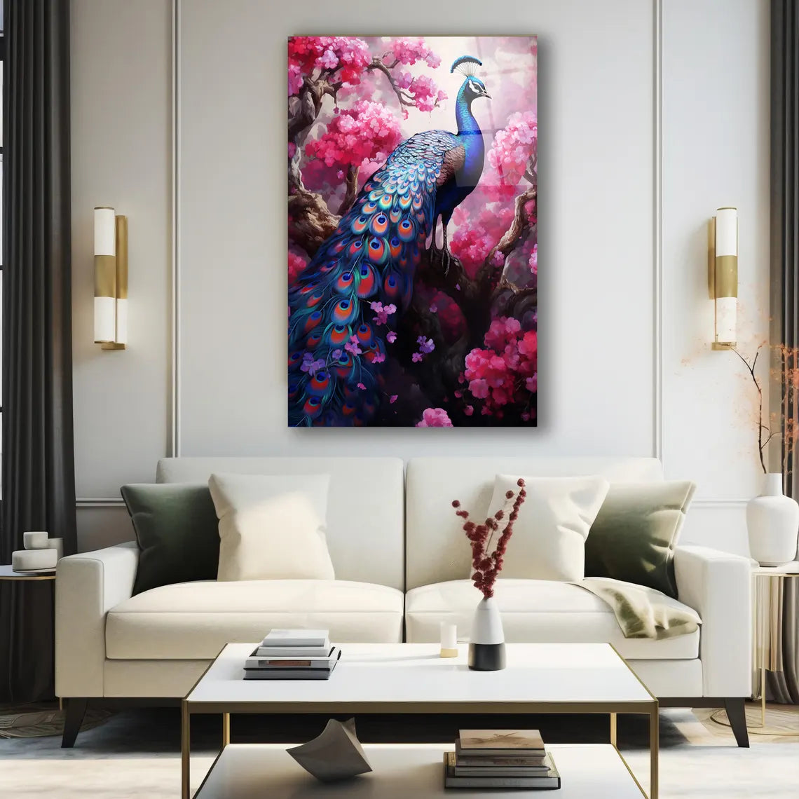 Peacock Glass Wall Art