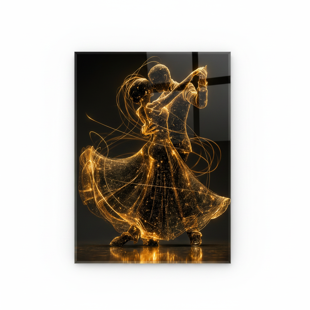 Dancing Couple Glass Wall Art