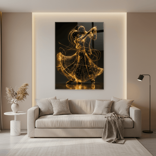 Dancing Couple Glass Wall Art