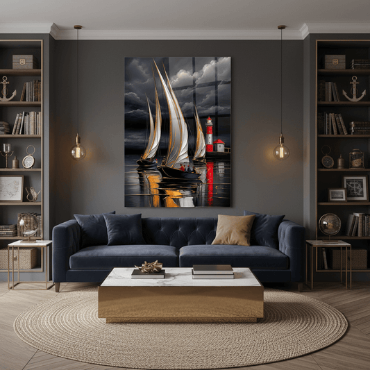 Sailing Boats Glass Wall Art