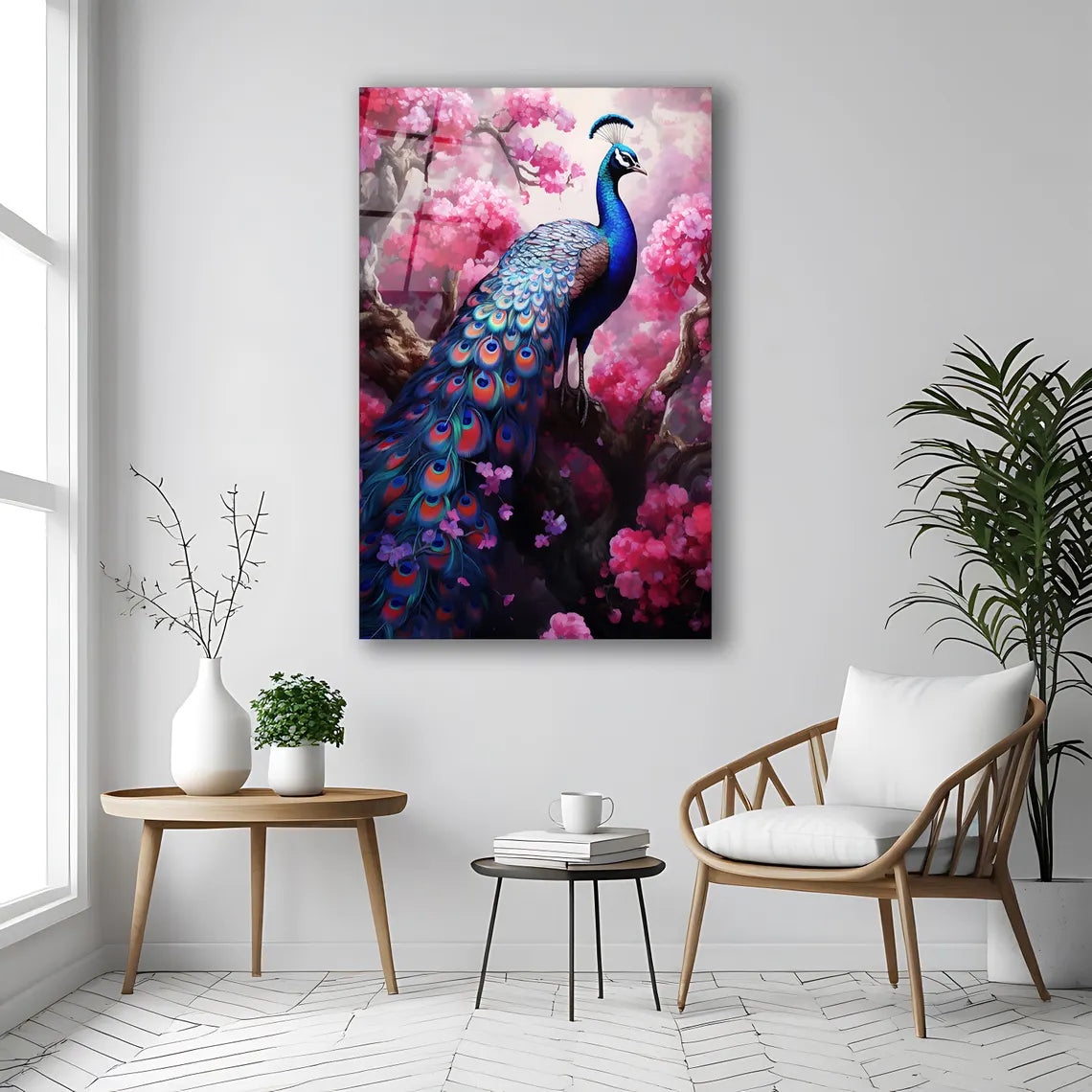 Peacock Glass Wall Art
