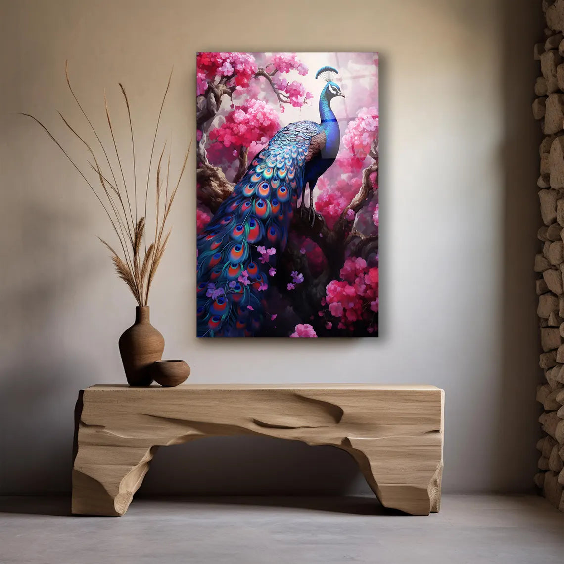 Peacock Glass Wall Art