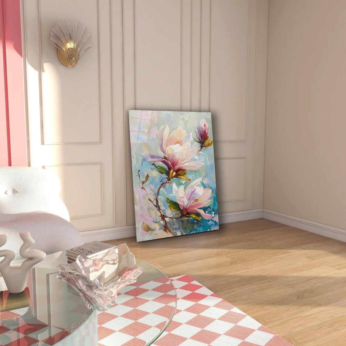 Magnolia Glass Wall Art
