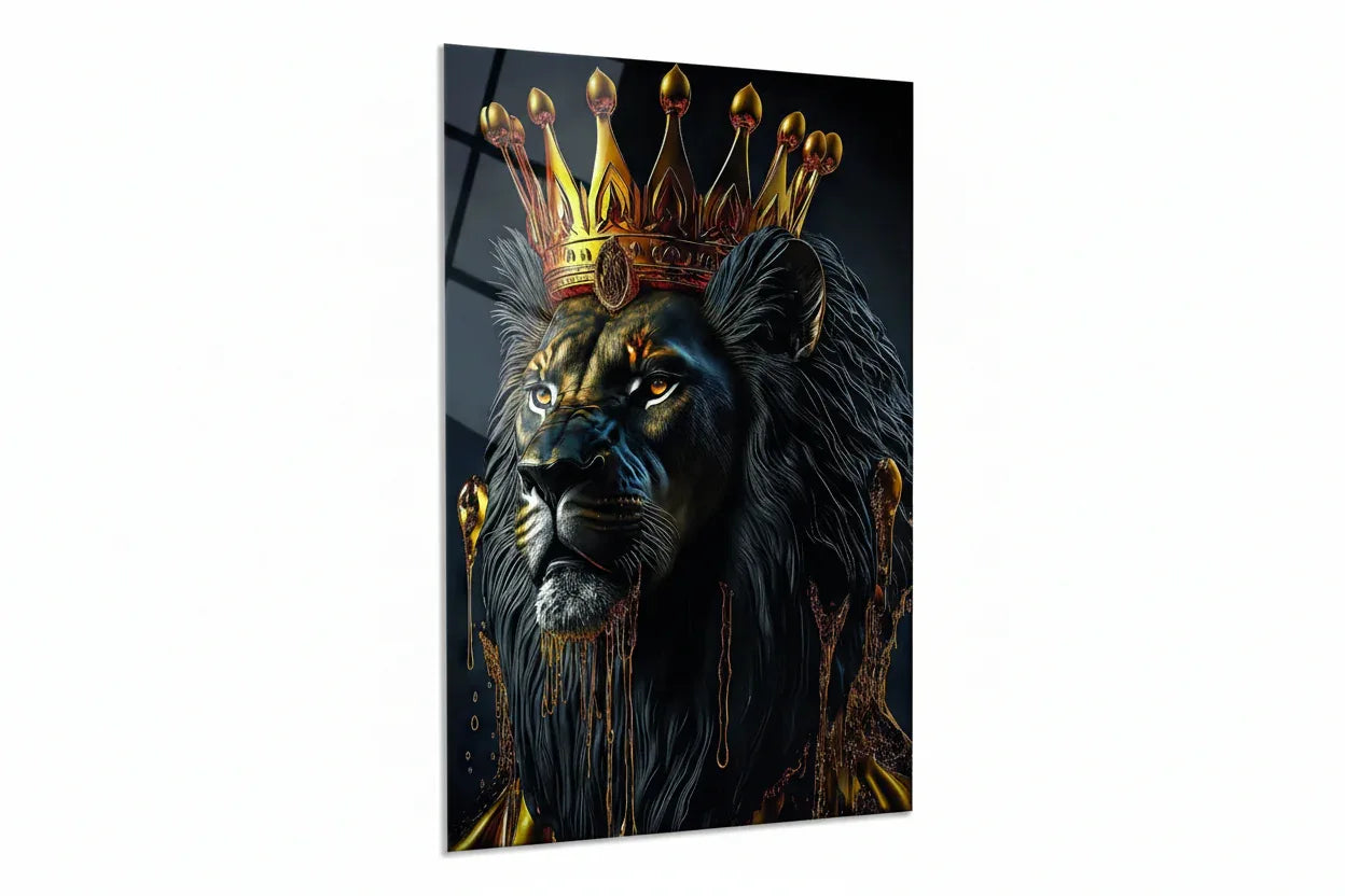 Lion King Glass Wall Art - LUXARTDECO
