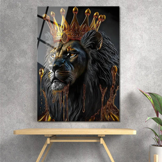 Lion King Glass Wall Art - LUXARTDECO