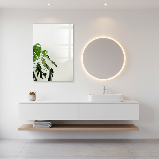 Monstera Leaves Glass Wall Art 2