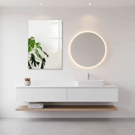 Monstera Leaves Glass Wall Art 2
