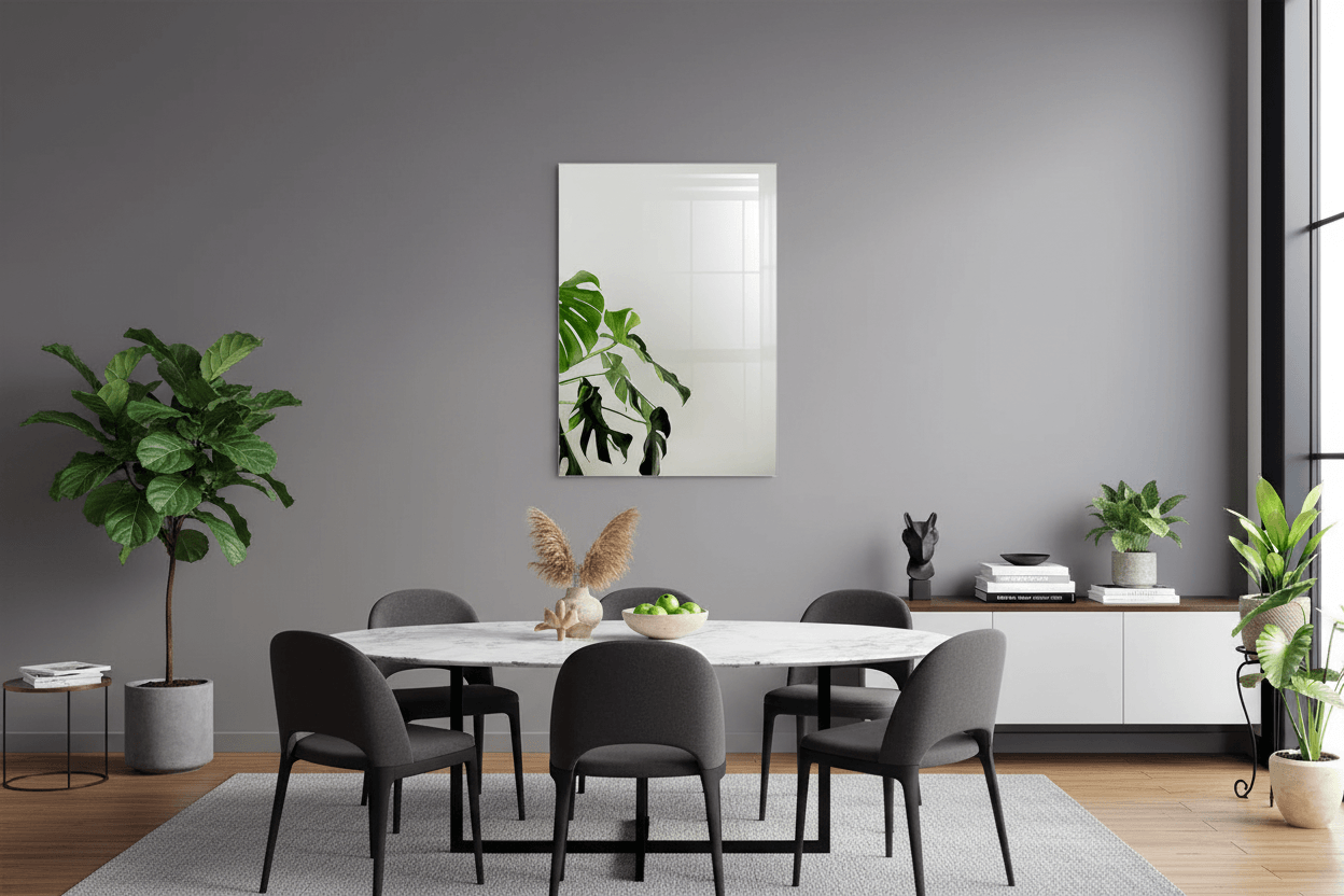 Feuilles de Monstera Tableau en Verre Trempé