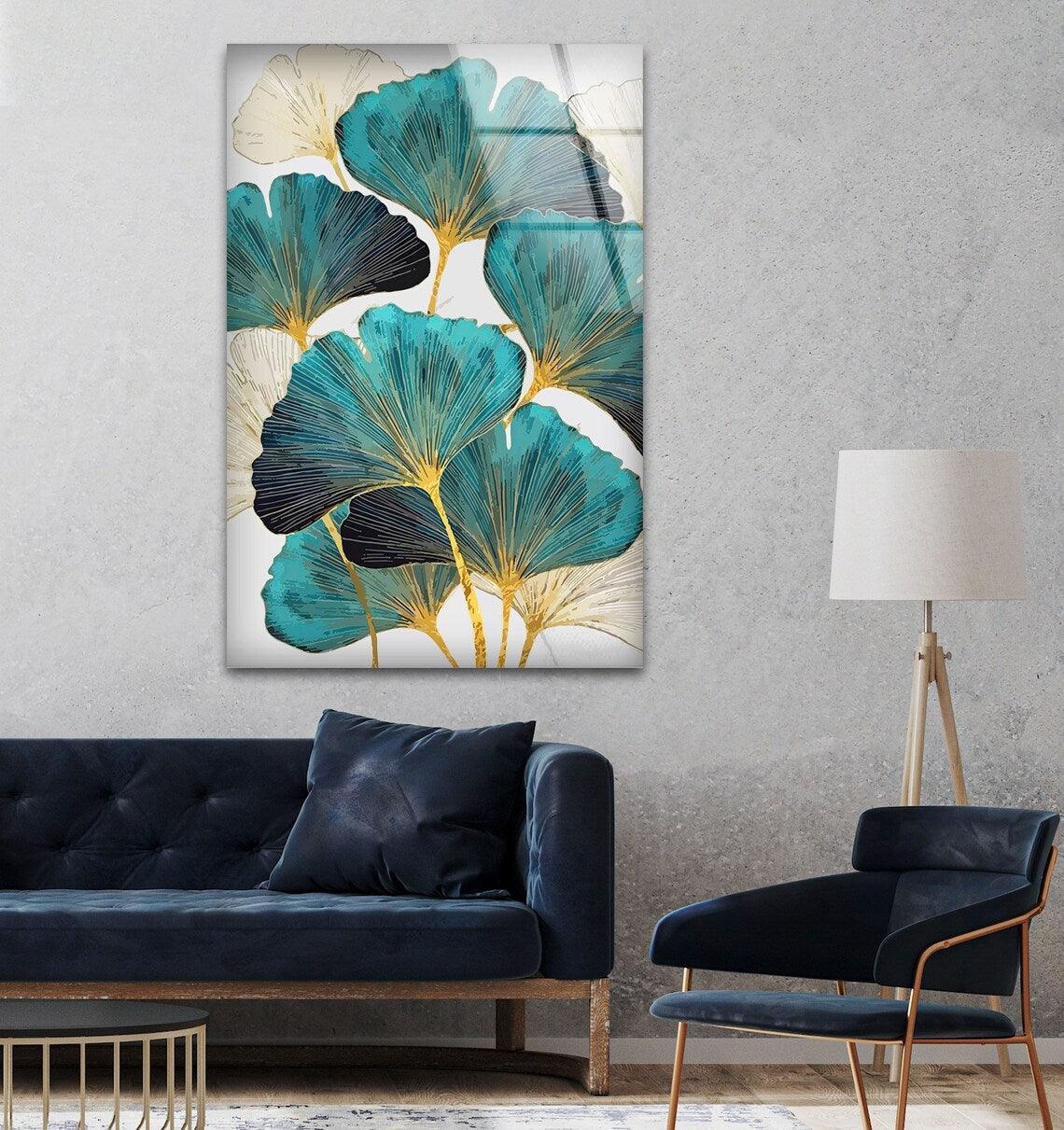 Foglie Fresche Quadro in Vetro Temperato