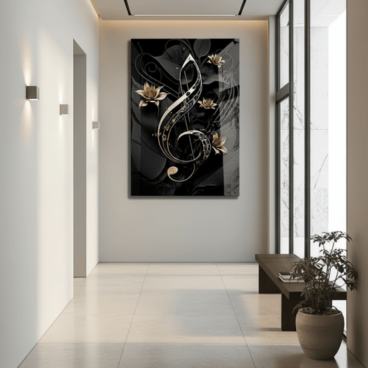 Treble Clef Glass Wall Art