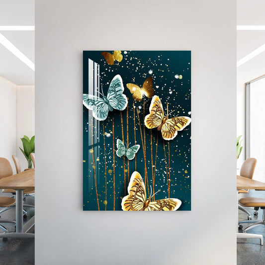 Butterflies Glass Wall Art