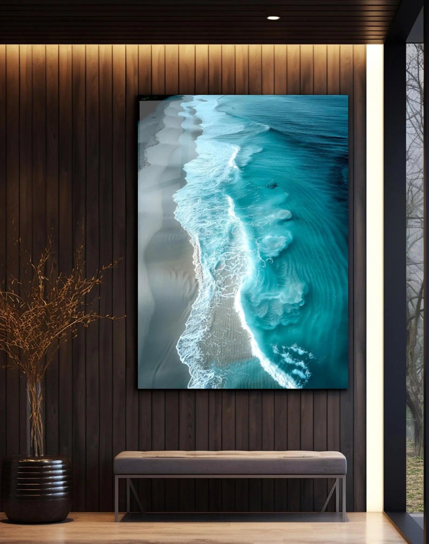 Onda Oceanica Quadro in Vetro Temperato