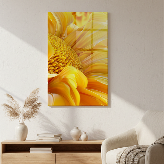 Tournesol Tableau en Verre Trempé