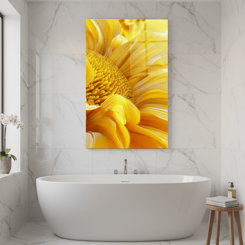 Tournesol Tableau en Verre Trempé
