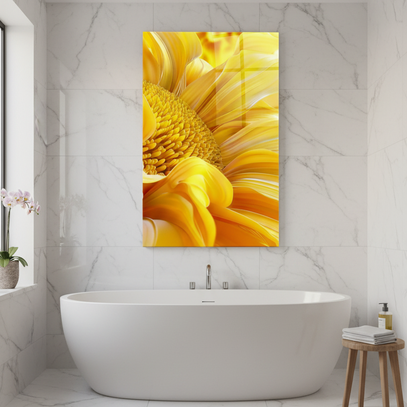 Girasole Quadro in Vetro Temperato