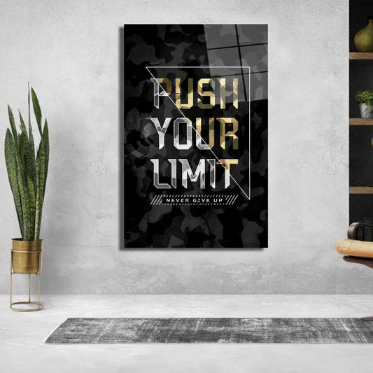 Push Your Limit Glass Wall Art