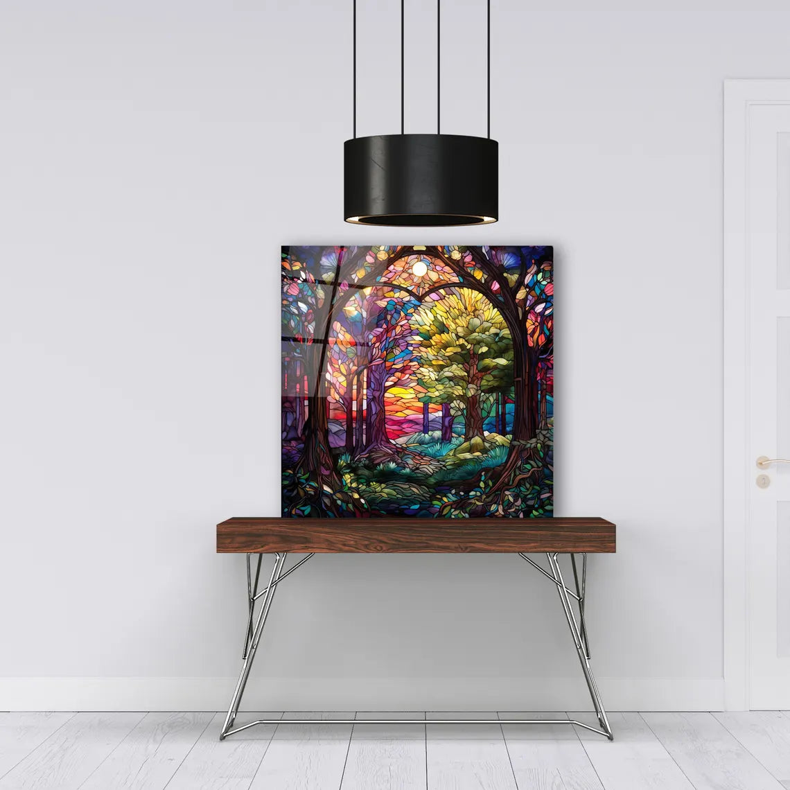 Colorful Tree Glass Wall Art