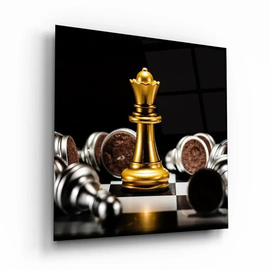 Chess Game Glass Wall Art - LUXARTDECO