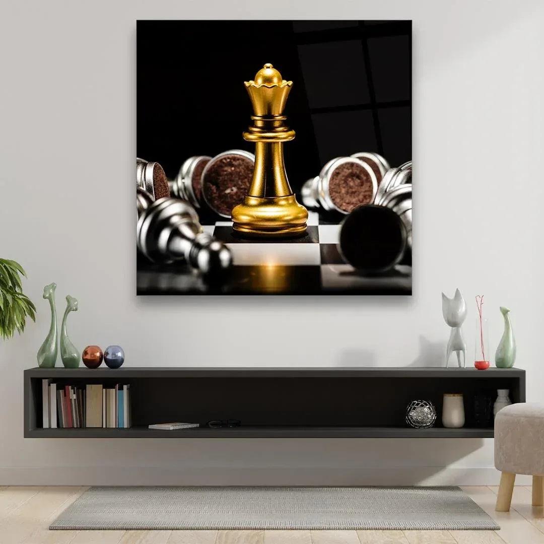 Chess Game Glass Wall Art - LUXARTDECO