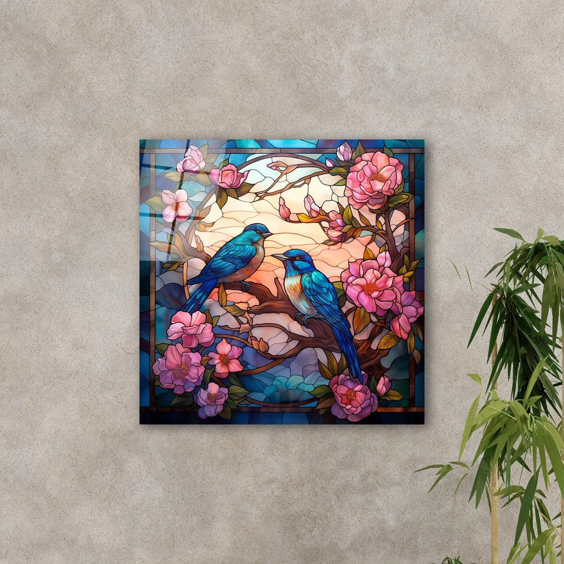 Birds Glass Wall Art