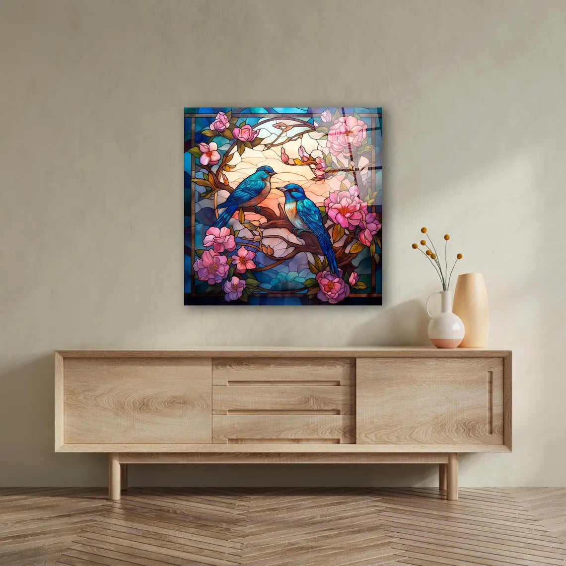 Birds Glass Wall Art