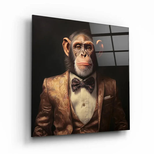 Fashion Monkey Glass Wall Art - LUXARTDECO