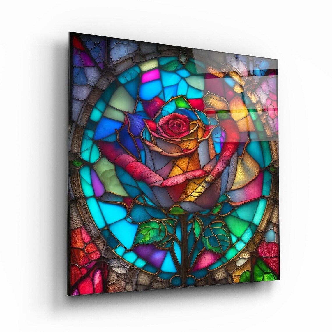 Rose Glass Wall Art