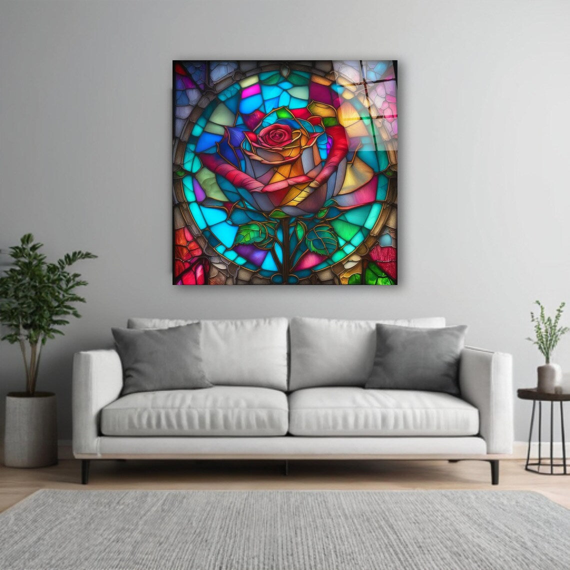 Rose Glass Wall Art