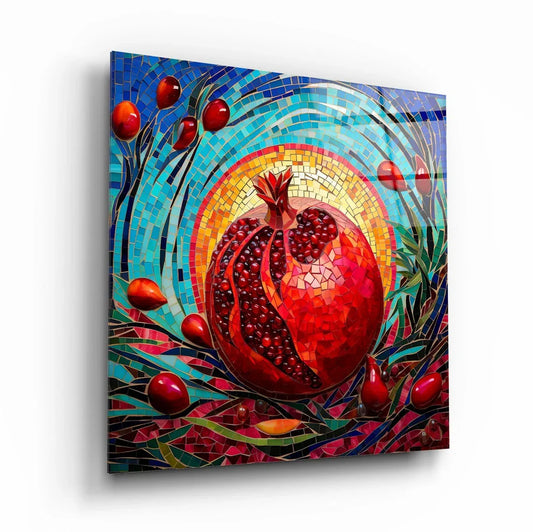 Pomegranate Glass Wall Art - LUXARTDECO