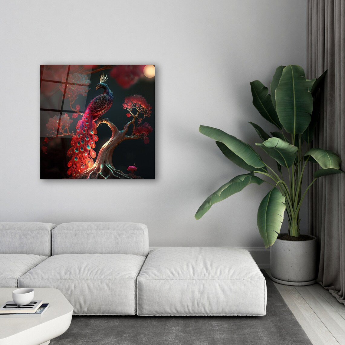 Peacock Glass Wall Art