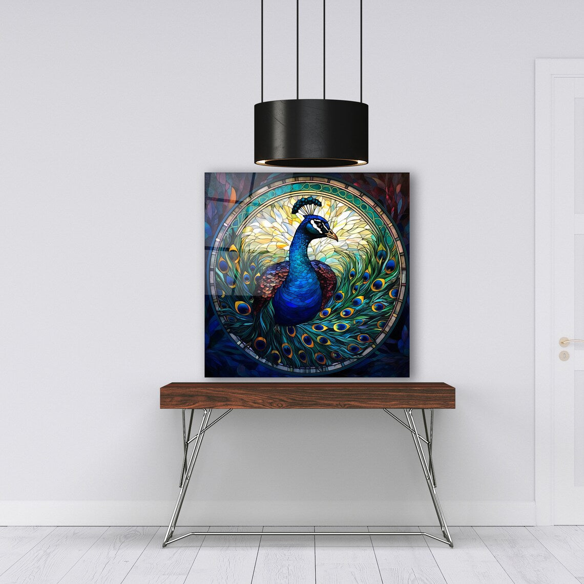 Peacock Glass Wall Art