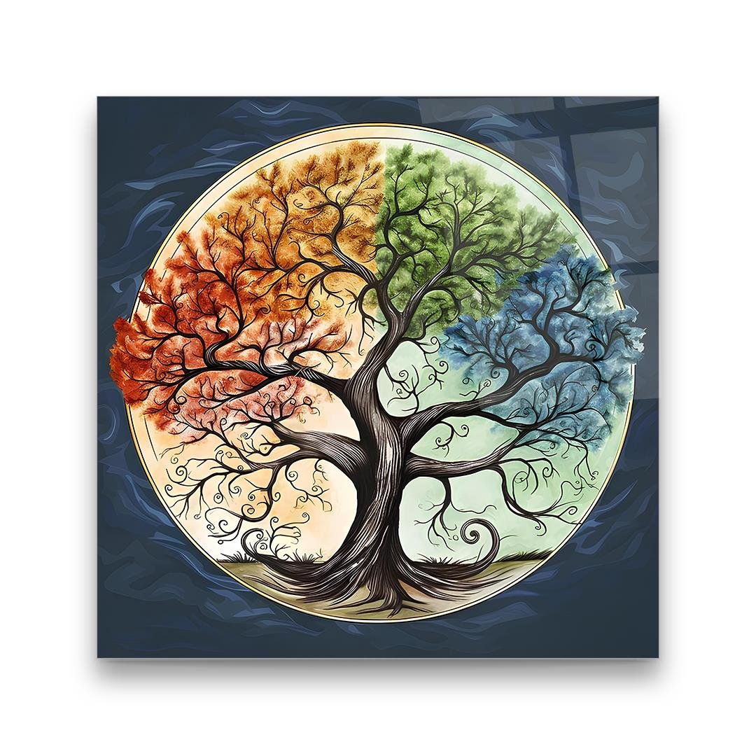 Four Seasons Glass Wall Art