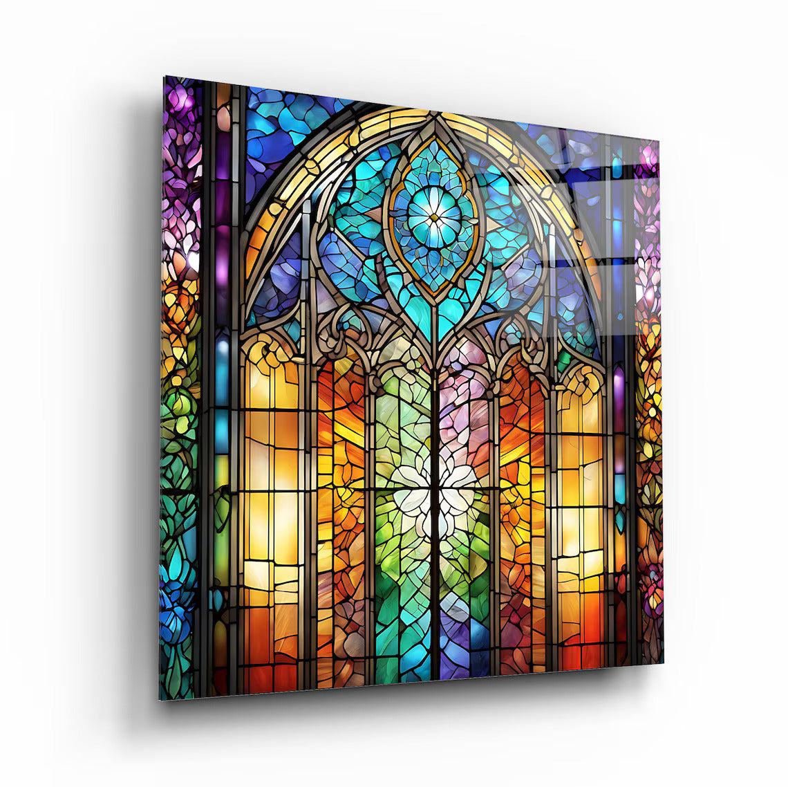 Stained Glass Effect Glass Wall Art