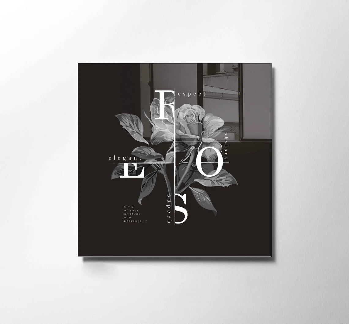 Rose Glass Wall Art