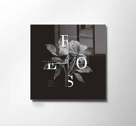Elegant Rose Glass Wall Art - LUXARTDECO