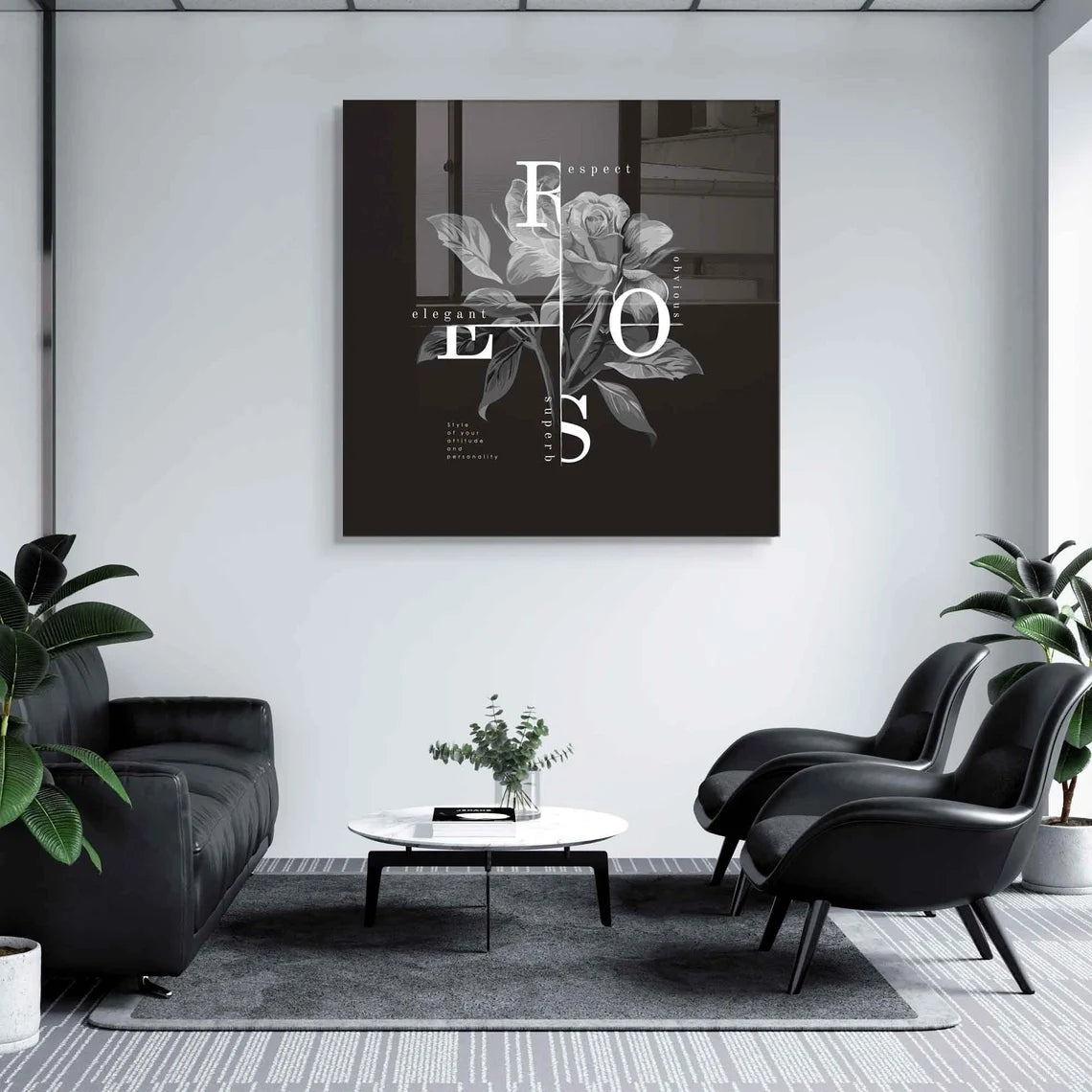 Rose Glass Wall Art