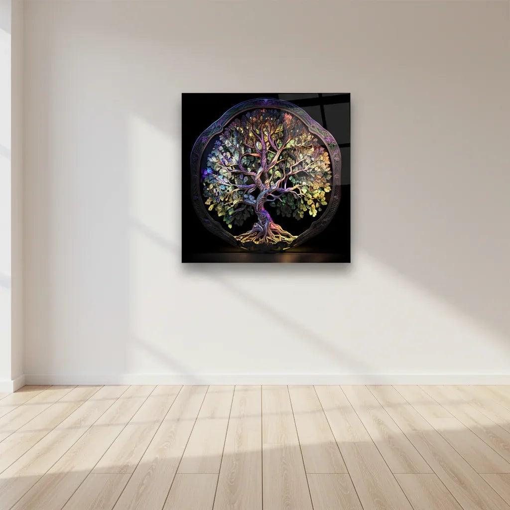 Sacred Tree of Life Glass Wall Art - LUXARTDECO