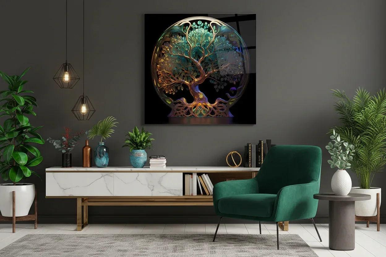 Tree of Life Glass Wall Art - LUXARTDECO