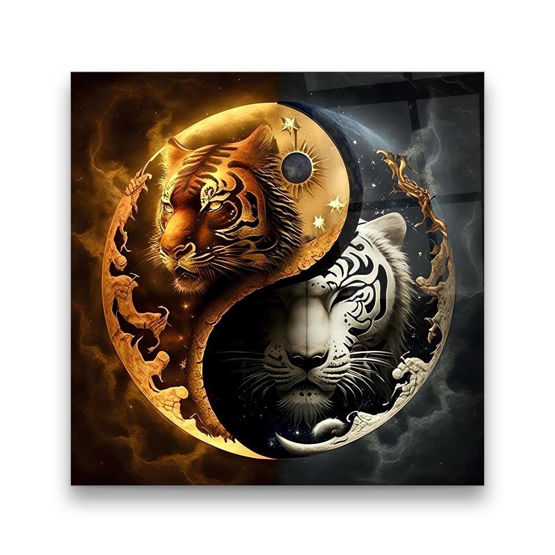 Yin Yang Glass Wall Art