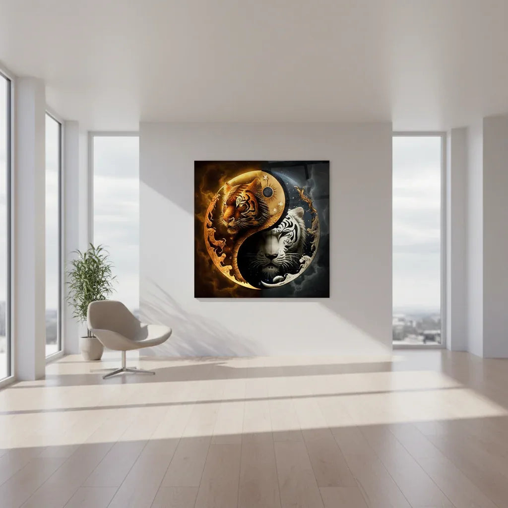 Yin Yang Glass Wall Art - LUXARTDECO