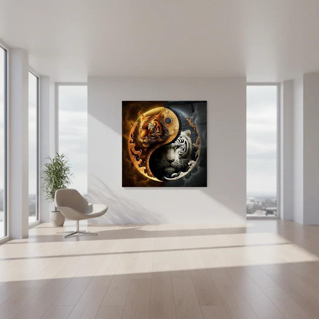 Yin Yang Glass Wall Art - LUXARTDECO